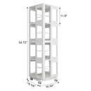 4 Tier All Steel Rotating Bookshelf With 360° Wheels, Large Size Sturdy & Spacious Book Rack, New Style Bookshelf - White