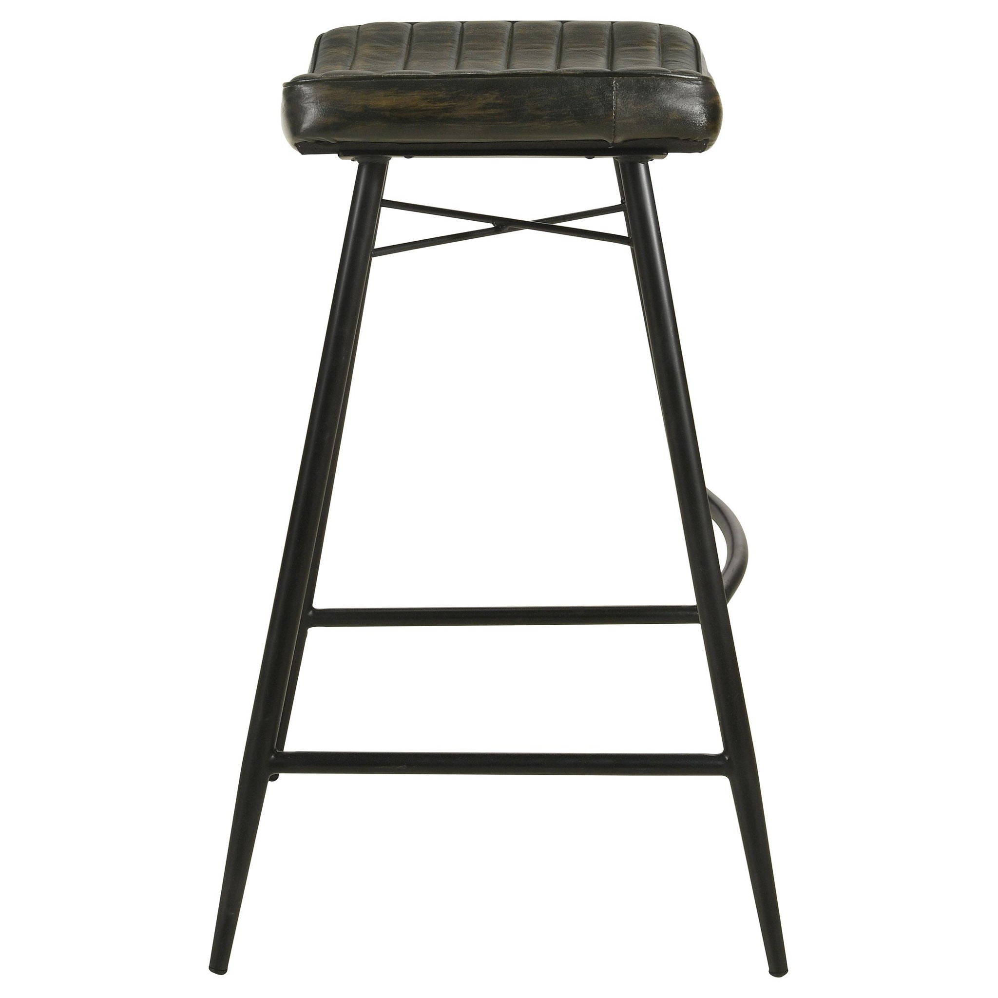 Bayu Leather Upholstered Bar Stool Espresso (Set of 2) - Atlantic Fine Furniture Melbourne FL