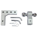 Alu - Adjustable Trailer Drop Hitch With 2" Receiver, 6" Adjustable - Silver