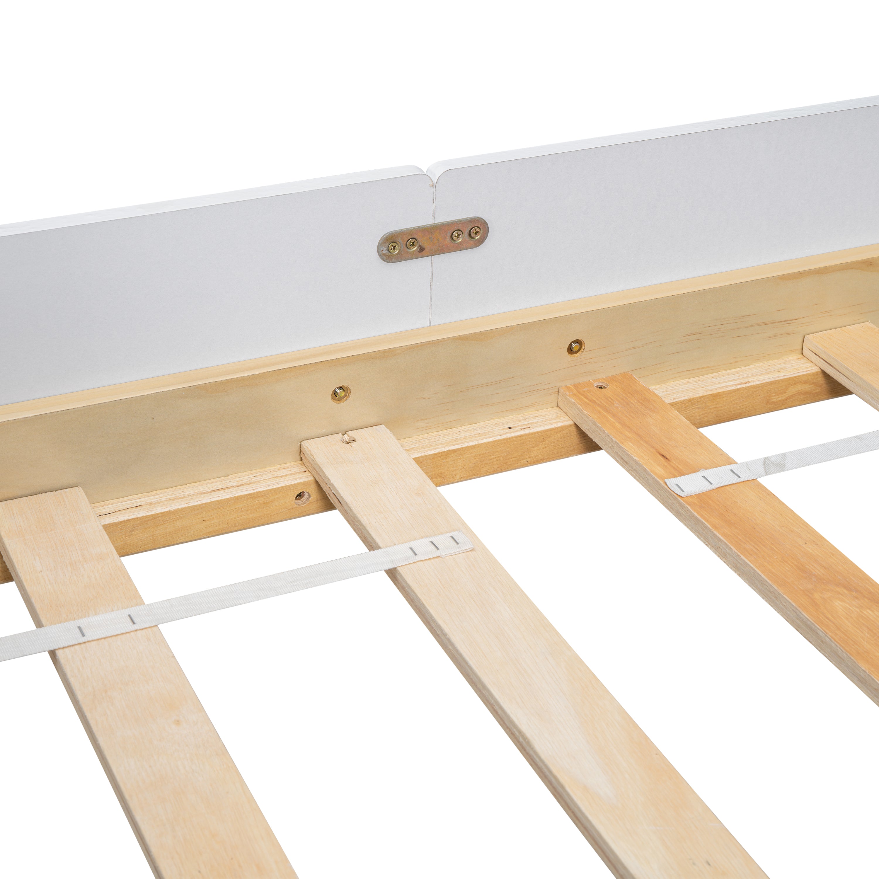 Twin Bed with Headboard, Footboard, Safeguards, Built-in Bed-end Book Storage Rack ,White