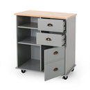 Yohaan - Contemporary Kitchen Cart With Wheels