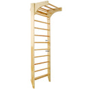 Swedish Ladder, Stall Bars Set For Physical Therapy & Gymnastics - Natural