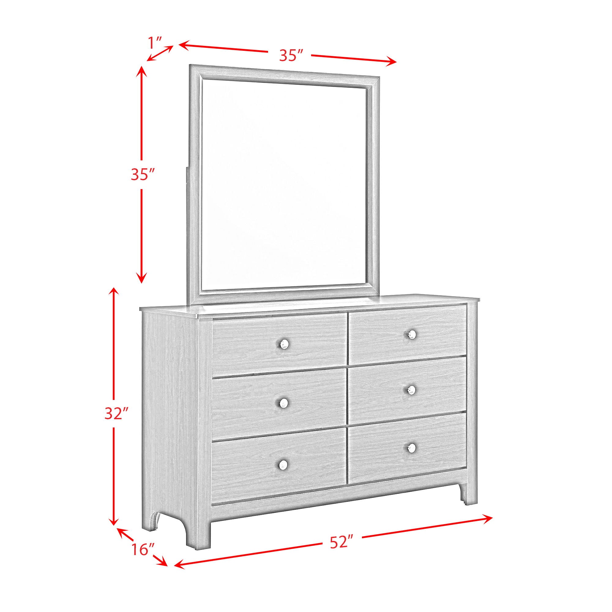 Sami - Youth 6-Drawer Dresser