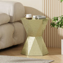 Modern Hexagon Side Table With Knockout Pit Texture - Gold