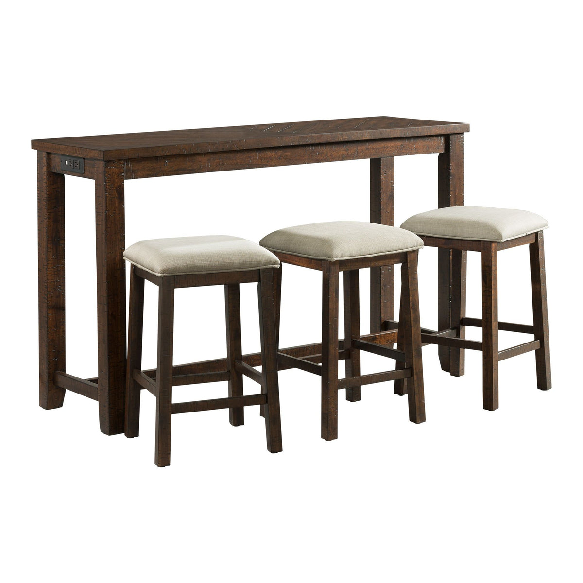 Jax Bar Table Single Pack (Table And Three Stools) in Dark Walnut by Elements International