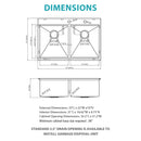 Topmount Drop In Kitchen Sink, Double Bowl 50 / 50 - Brushed Nickel