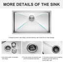 28" Undermount Kitchen Sink With, 10" Deep, Single Bowl, Rounded Corners - Brushed Nickel