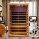 Low EMF, Wide Space Hemlock Double Doors Great Glass Luxury Indoor Far Infrared Sauna Room