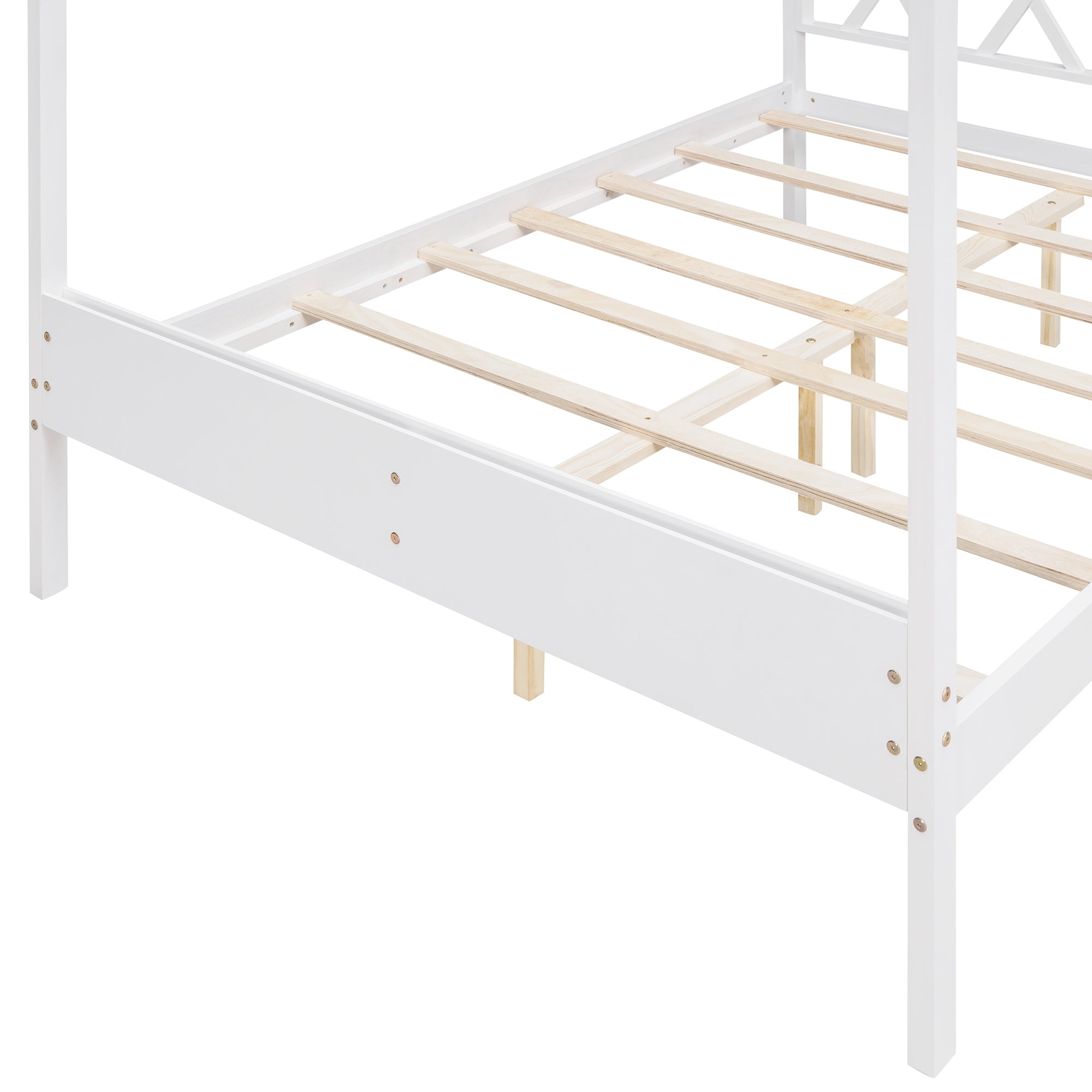 Full Size Wood House Bed with Storage Space, White (OLD SKU :LP000002AAK) - Atlantic Fine Furniture Melbourne FL