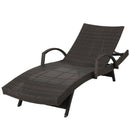 Salem - Contemporary Wicker Chaise Lounge With Arm, Weather Resistant