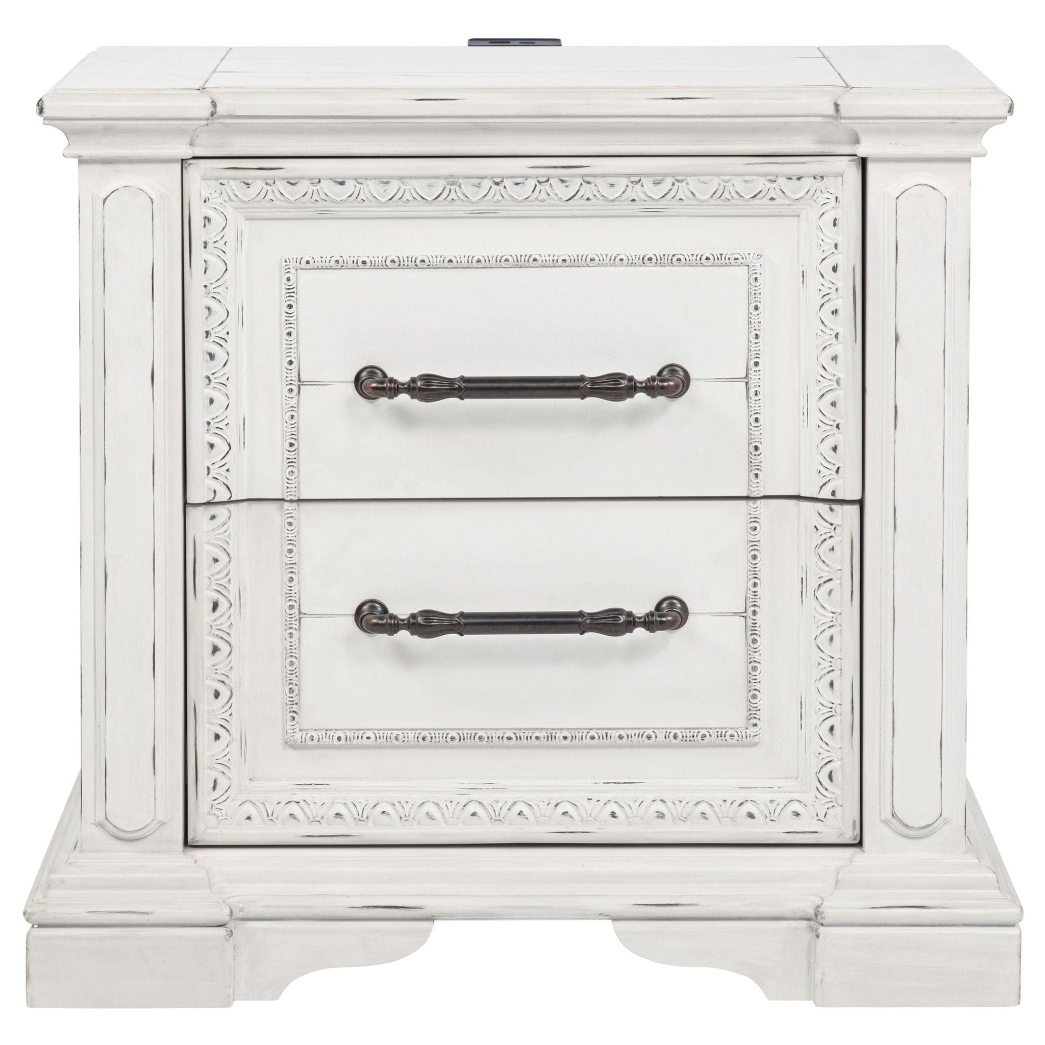 McKinney 2-drawer Nightstand with Dual USB Vintage White