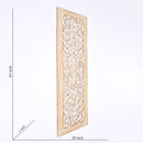Floral Hand Carved Mandala Rectangular Wall Decor Accent - Gold / White