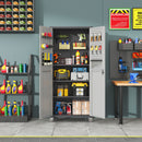 Metal Garage Storage Cabinet With Wheels Heavy Duty Tool Storage Cabinet - Brushed Nickel