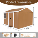 Heavy Duty Metal Storage Shed With Windows And Lockable Door, Weatherproof Outdoor Garden Shed