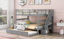 Stairway Bunk Bed With Storage And Guard Rail For Bedroom