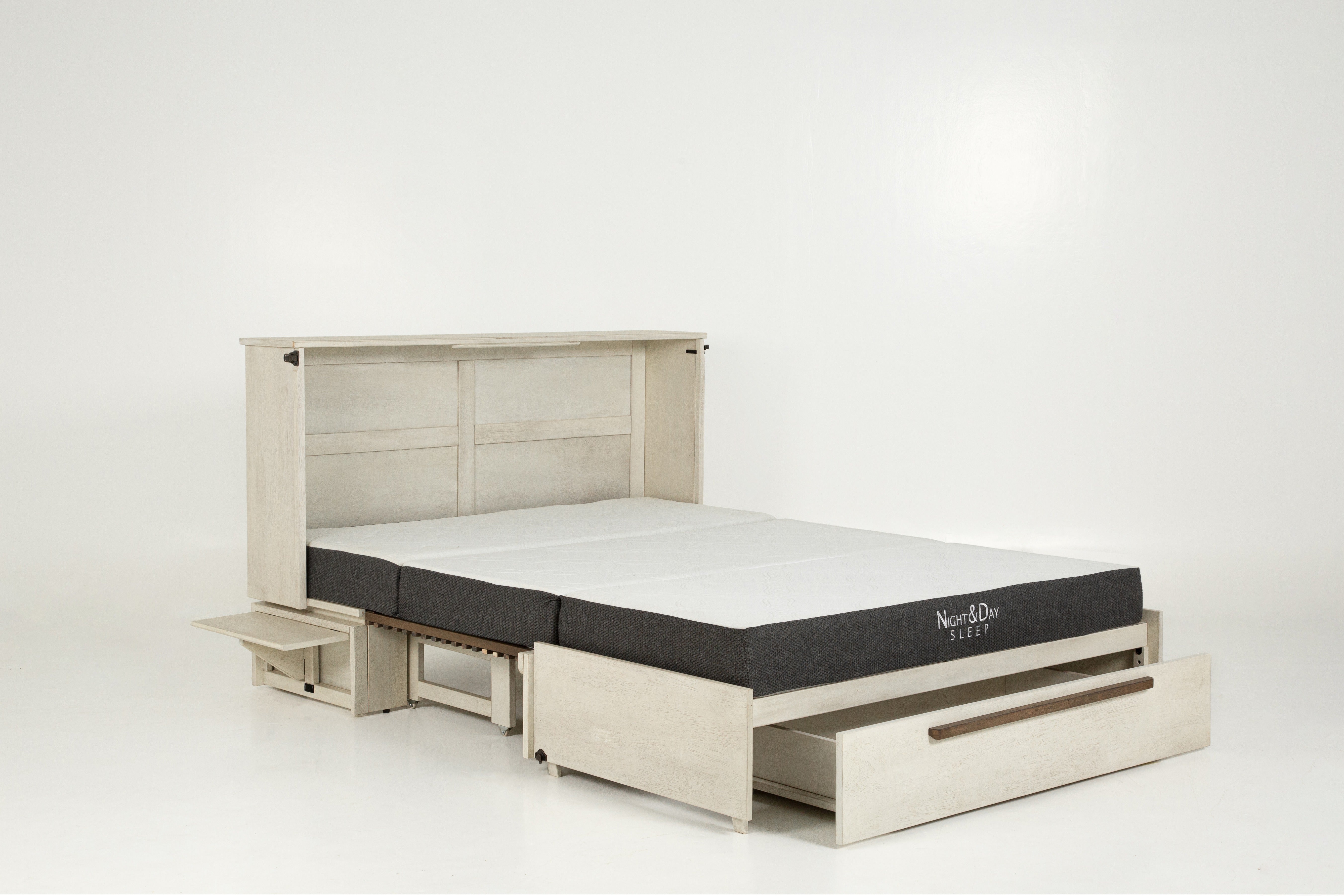 Bloomsbury Murphy Cabinet Bed in Provence and Normandy, drawer open | Atlantic Fine Furniture, Melbourne FL