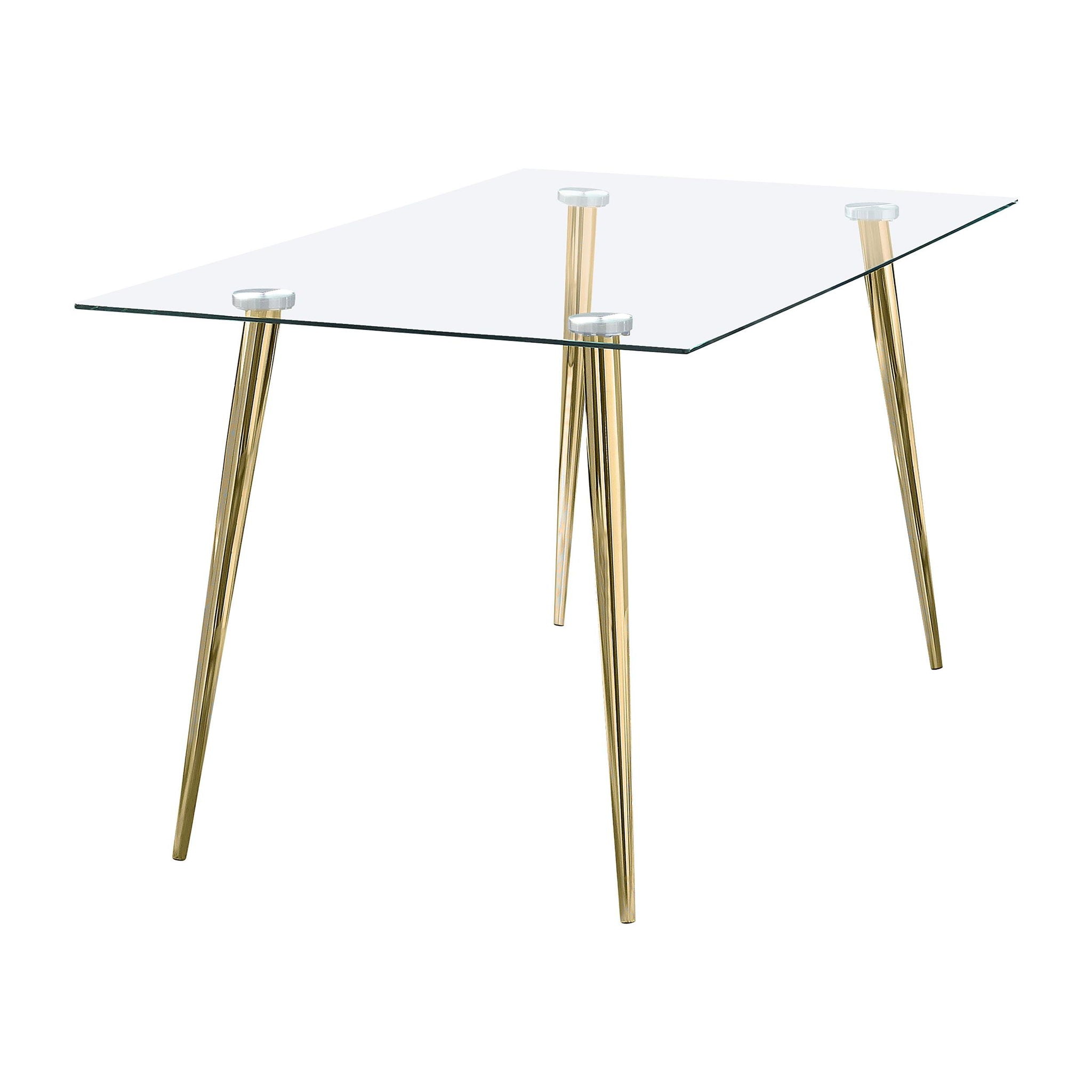 Gilman Rectangular 64-inch Glass Top Dining Table Gold