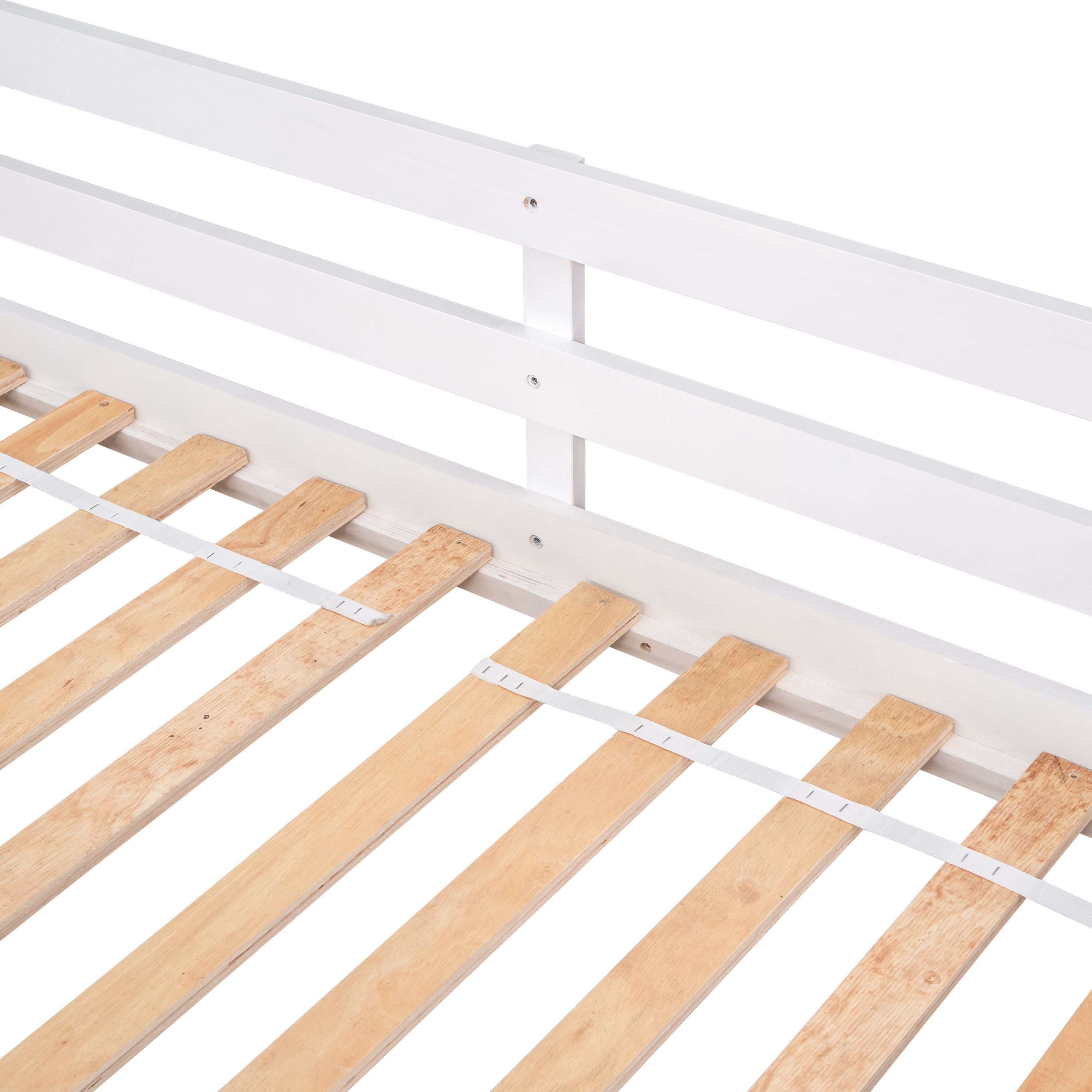 Twin Over Twin Bunk Beds with Bookcase Headboard, Solid Wood Bed Frame with Safety Rail and Ladder, Kids/Teens Bedroom, Guest Room Furniture, Can Be converted into 2 Beds, White