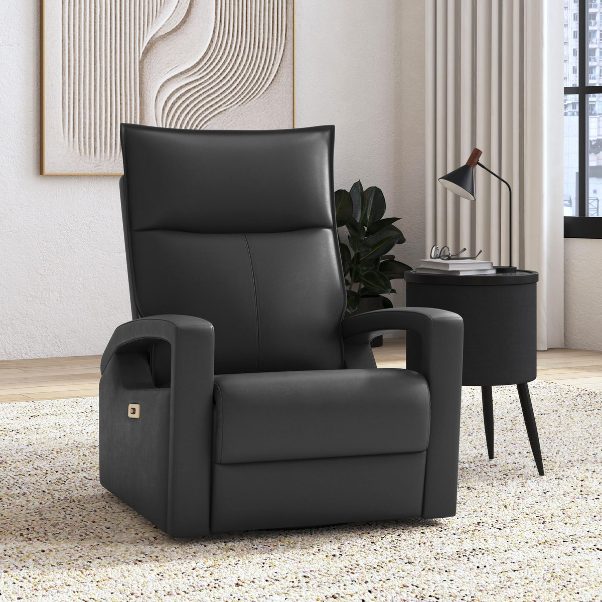 Eco P1 Recliner With Glider And Swivel in Beige by Elements International, view 20