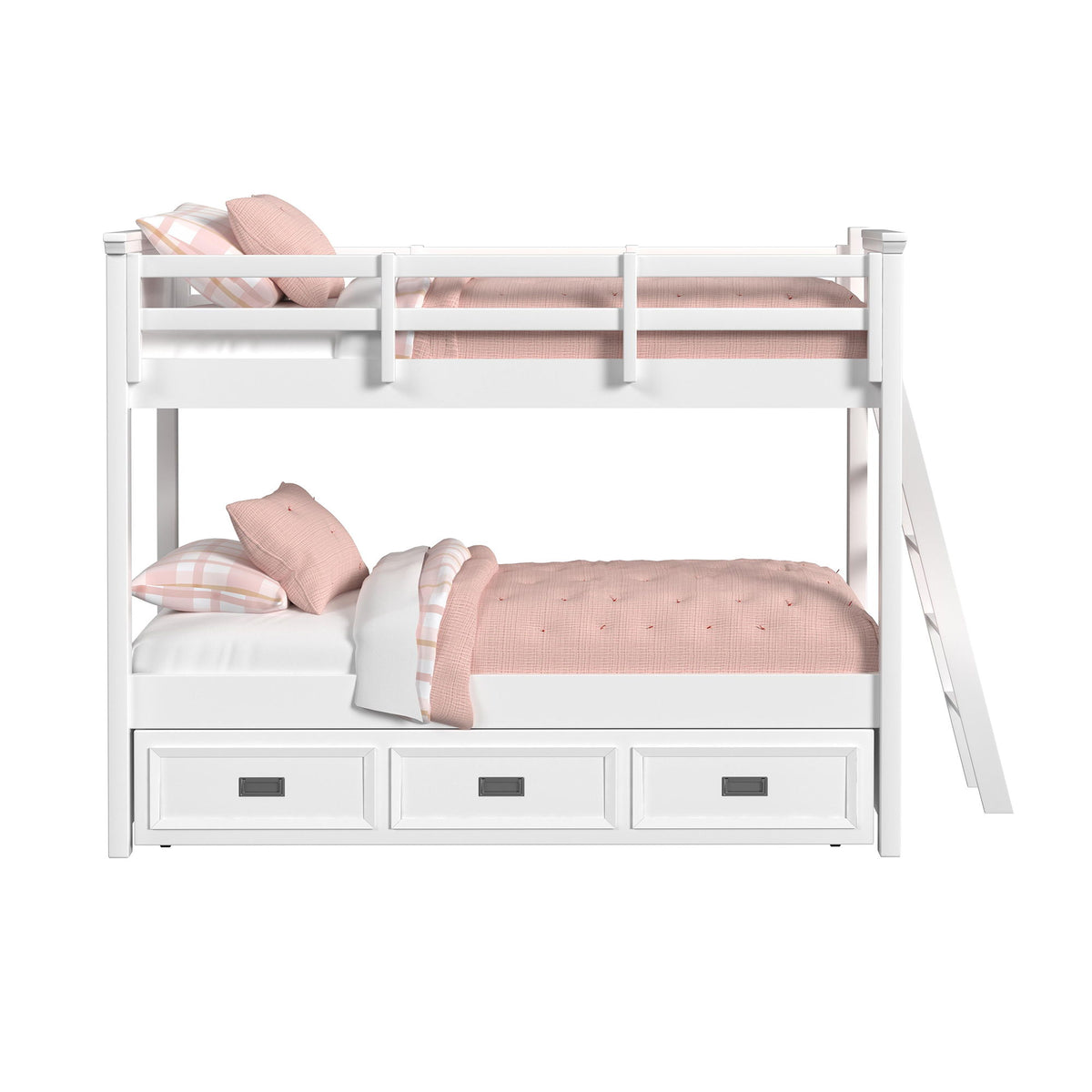 Hampton Kids Bunk With Ladder And Trundle in Black by Elements International, view 26