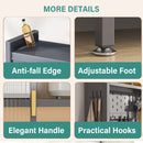 Tall Kitchen Pantry Cabinet With Flip Doors And Pegboard, Anti Tip Steel Storage Hutch