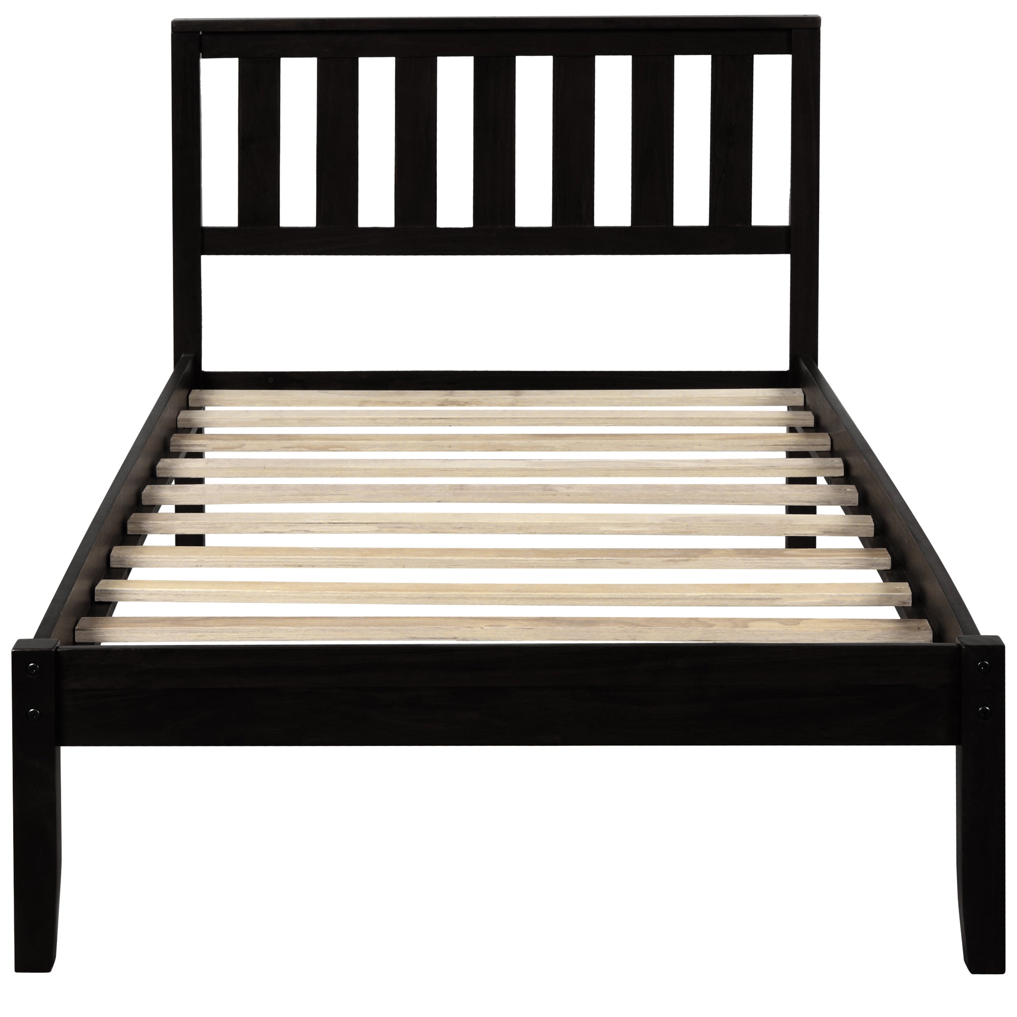 Wood Platform Bed with Headboard/Wood Slat Support,Twin (Espresso) - Atlantic Fine Furniture Melbourne FL