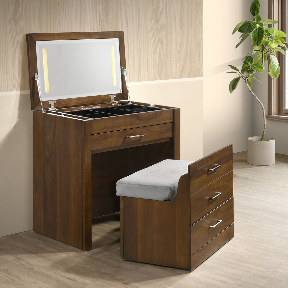 Malibu Dressing Table in Walnut by Elements International, view 13