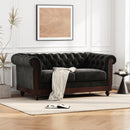Chesterfield Velvet Loveseat Sofa, 2 Person Rolled Arm Upholstered Couch