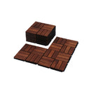 Acacia Wood Interlocking Deck Tiles Checker Pattern For Outdoor Flooring