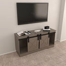 Lane - TV Stand With Sliding Barndoors Water And Heat Resistant Melamine - Rustic