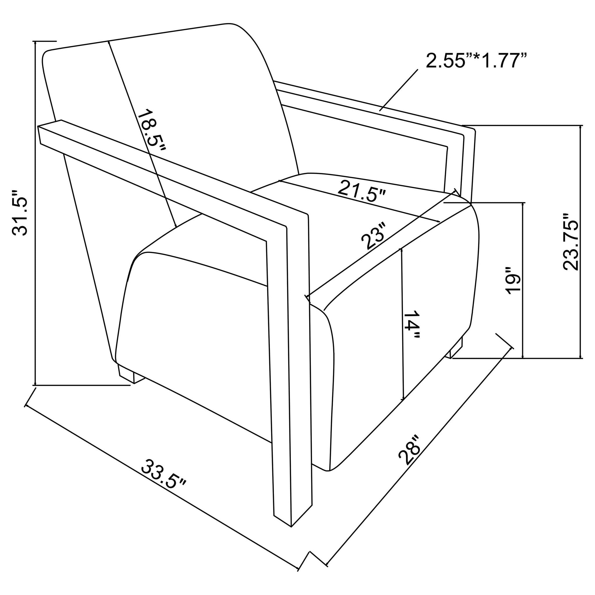 Diego Upholstered Accent Arm Chair with Wood Arms Honey - Atlantic Fine Furniture Melbourne FL