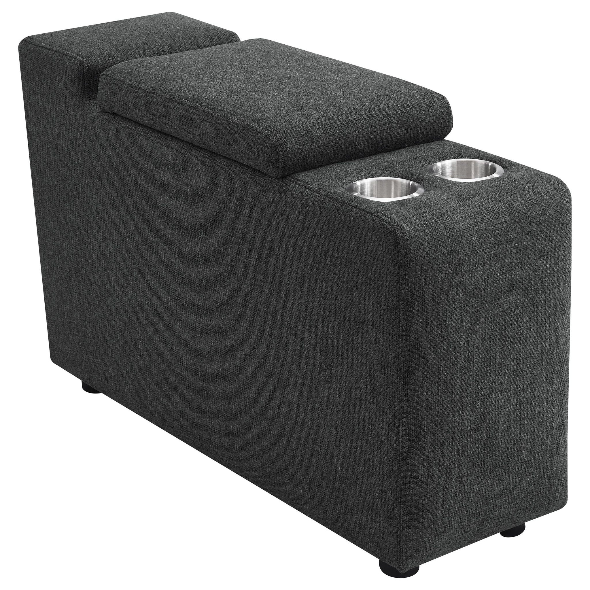 Collins Upholstered Modular Storage Console Dark Grey