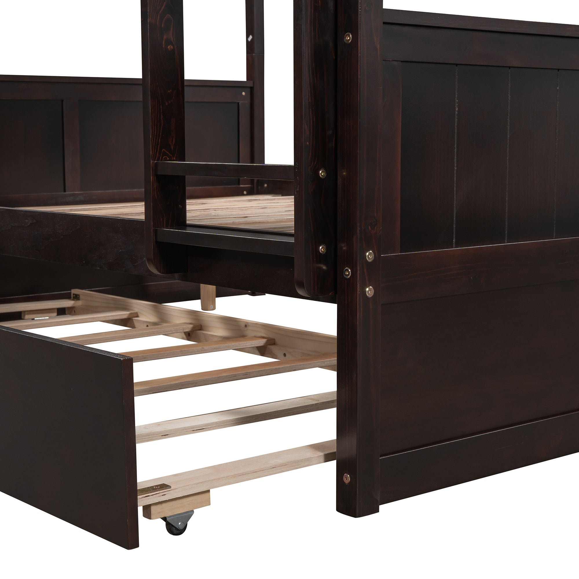 Full Over Full Bunk Bed with Twin Size Trundle, Espresso (old sku: LP000250AAP ) - Atlantic Fine Furniture Melbourne FL