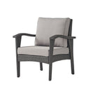 Honolulu - Modern Chat Set of 5 With Wicker - Gray / Silver