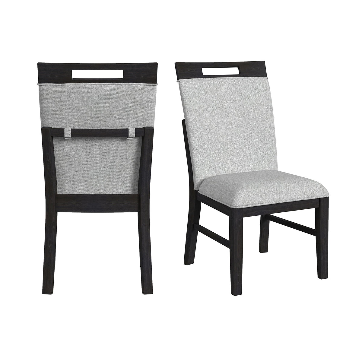 Transcend Dining Side Chair With Fabric (Set of 2) in Charcoal And Light Gray by Elements International