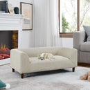 Modern Rectangular Pet Sofa With Backrest And Armrests For Small And Medium Dogs, Soft Cushion