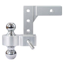 Alu - Adjustable Trailer Drop Hitch With 2" Receiver, 6" Adjustable - Silver