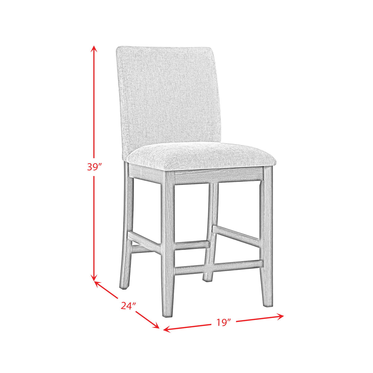 Wakefield 5 Piece Counter Set (Table And 4 Chairs) in Espresso by Elements International, view 9