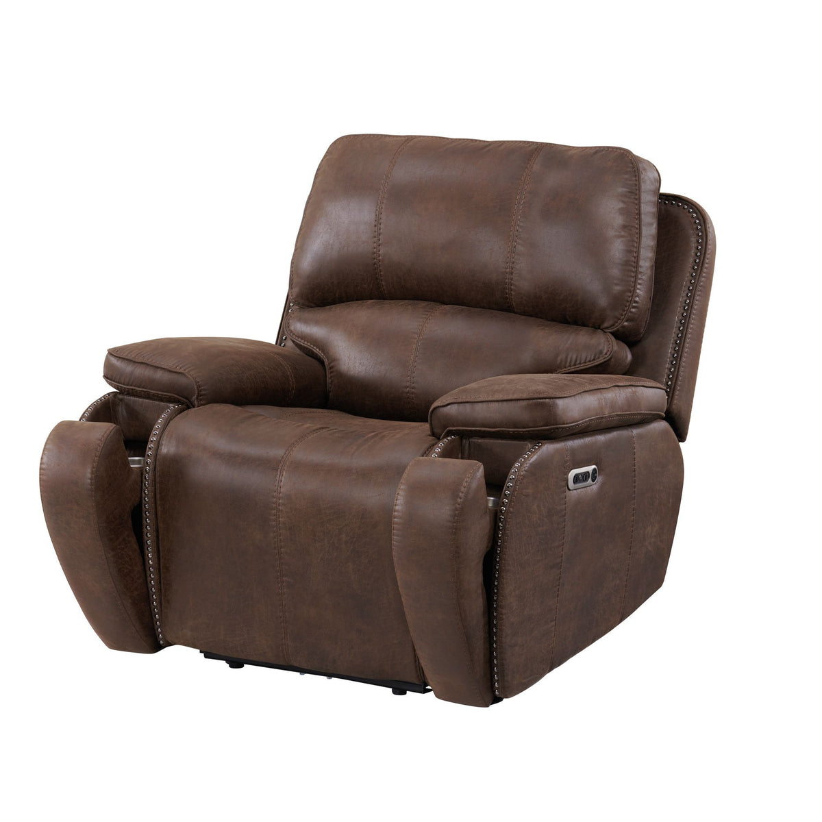 Atlantis Power Motion Recliner With Power Head Recliner in Heritage Brown by Elements International, view 8