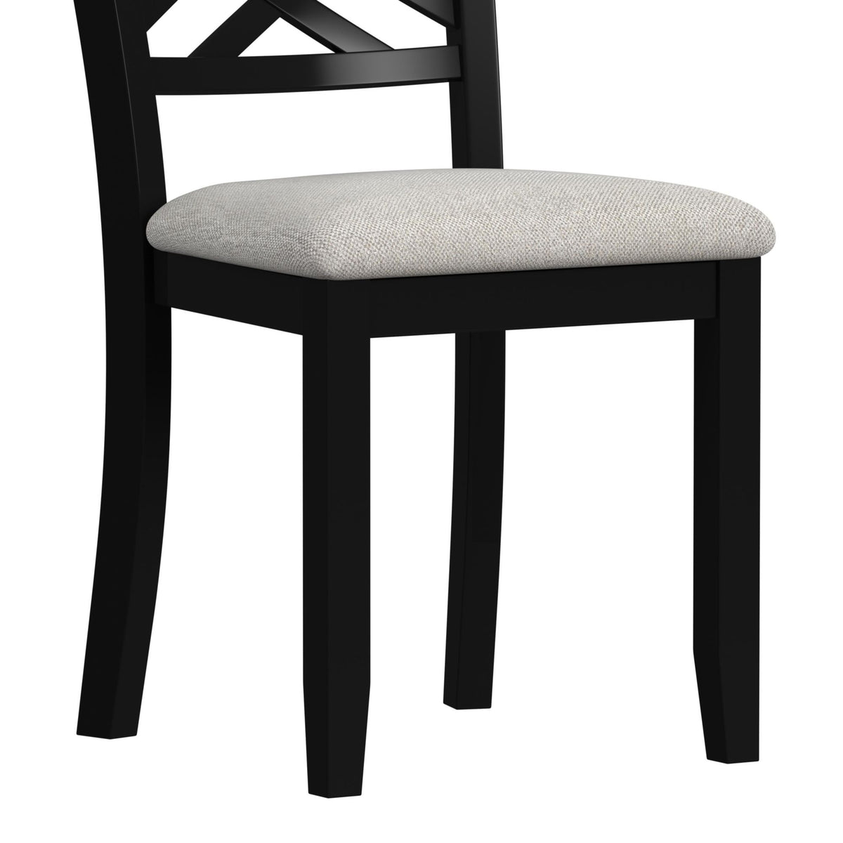Brooks 6 Piece Dining Set With Table, 4 Wood Back And Upholstered Seat Chairs, And Bench in Black by Elements International, view 23