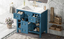 Bathroom Vanity With Resin Sink Combo, Freestanding Vanity Set With 5 Drawers