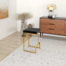 Joel - Mid-Century Modern Luxury Upholstered Stool - Black / Gold