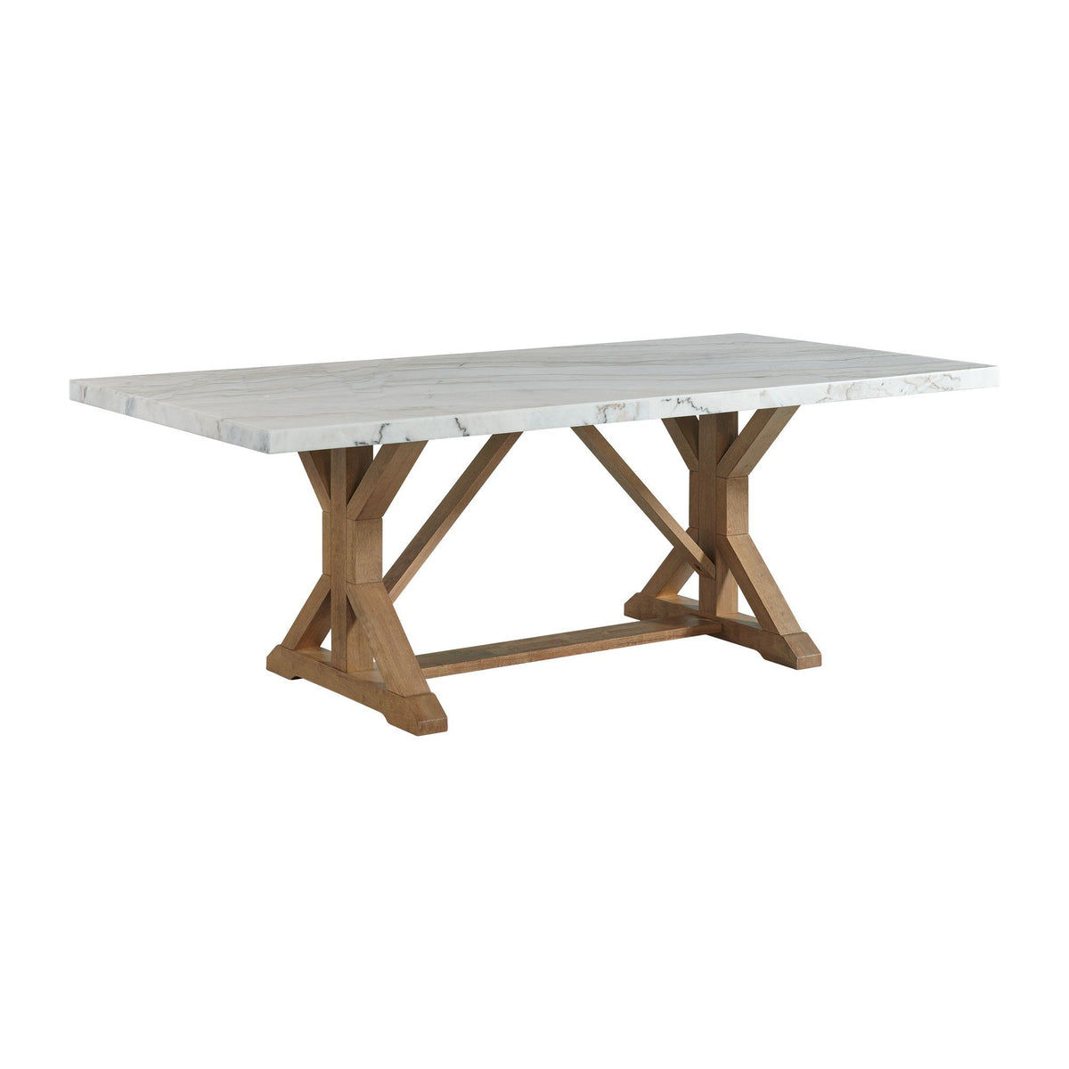 Lakeview Marble Standard Height Rectangular Dining Table in White by Elements International