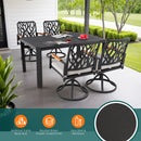 Outdoor Patio Furniture Dining Set With Sunbrella Fabric, Rectangular Table With Umbrella Hole