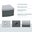 10 Piece Outdoor Sectional Half Round Patio Rattan Sofa Set