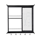 Floating Wine Bar Shelf With Glass Holder And Display Shelves - Black