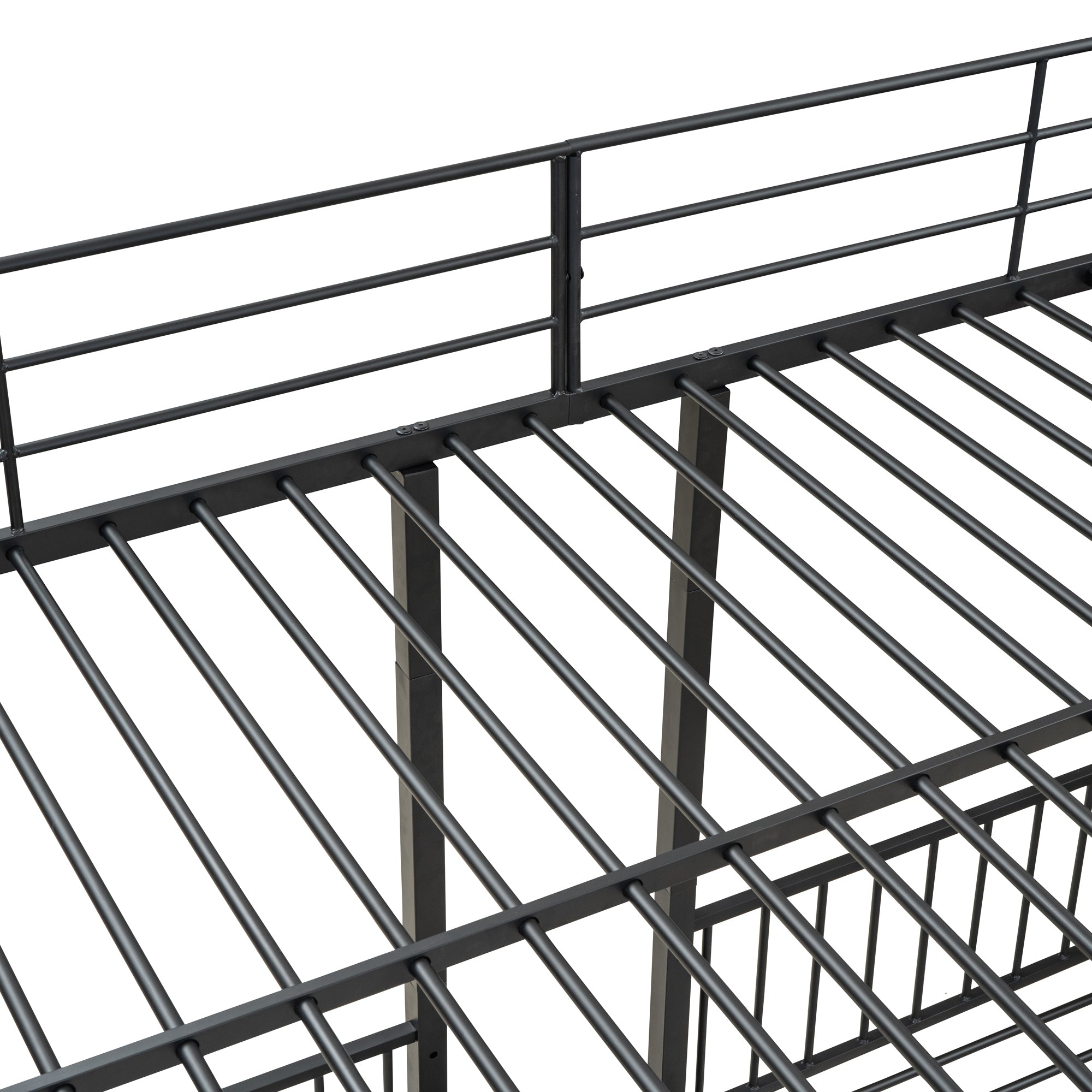 Full over Twin-Twin Triple bunk bed with drawers and staircase, Black - Atlantic Fine Furniture Melbourne FL