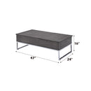 Iban - Coffee Table With Lift Top - Gray Oak & Chrome