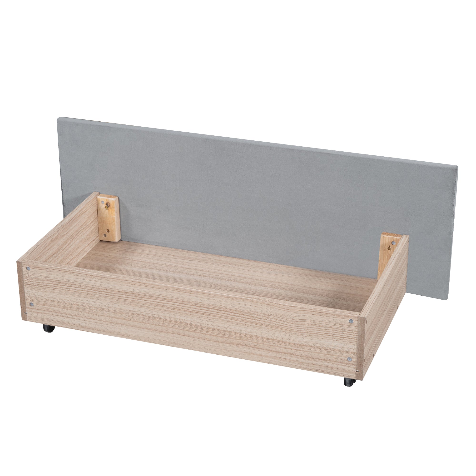 Queen Size Upholstered Bed with 4 Drawers, Gray - Atlantic Fine Furniture Melbourne FL