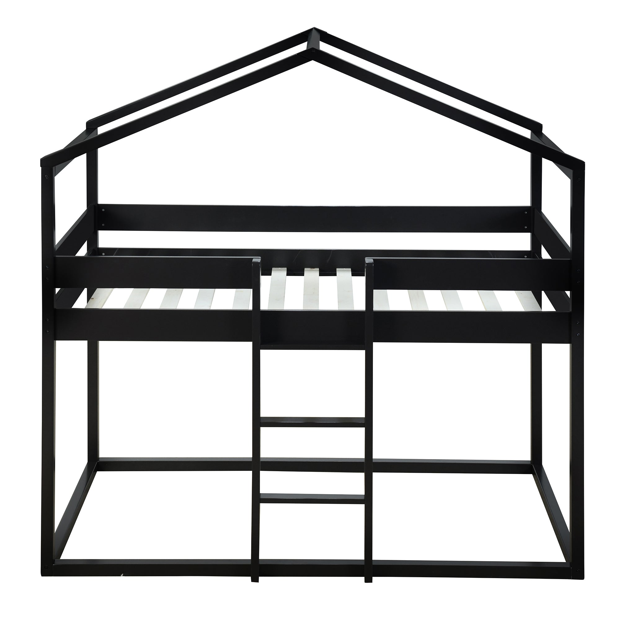 Twin Over Twin Bunk Bed Wood Bed with Tent, Espresso - Atlantic Fine Furniture Melbourne FL